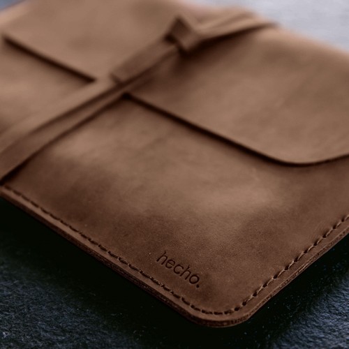 Leder hülle mit stifthalter - leder,